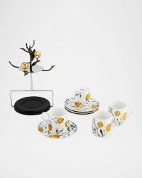 Pomegranate Demitasse Set with Stand