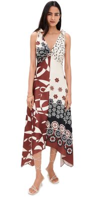 Tanya Taylor Mabel Dress CREAM/DEEP CLAY MULTI 4