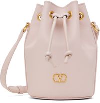 Valentino Garavani Pink Mini Drawstring VLogo Signature Bag
