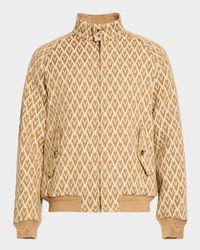 Men's V Jacquard Wool Harrington Jacket
