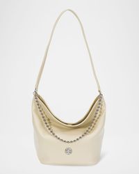 Ball Chain Leather Bucket Bag