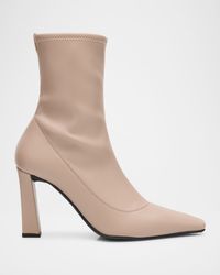 Barbaro Stretch Leather Ankle Booties