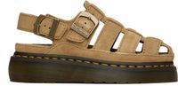 Dr. Martens Tan Wrenlie Bronx Suede Fisherman Sandals