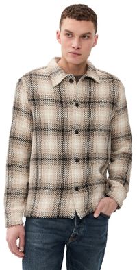 Madewell Chunky Twill Shirt Jacket Heavy Twill Plaid Grey M