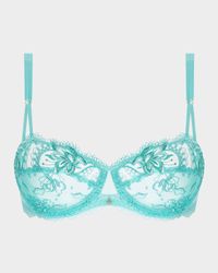 Princesse Iris Floral-Embroidered Demi Bra