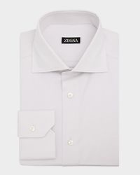 Men's Solid Cotton Twill Dress Shirt