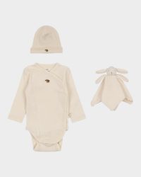 Kid's Three-Piece Lemon Embroidered Gift Set, Size Premie-6M