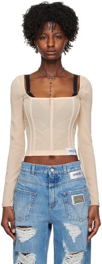 Dolce&Gabbana Beige Kim Kardashian Edition Boning Top