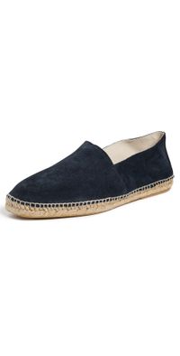 Manebi Suede Square Toe Espadrilles Suede Patriot Blue 41