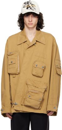 Lanvin Blouson utilitaire asymétrique brun clair édition Future