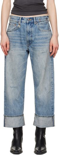 R13 Blue Cuffed X-Boyfriend Jeans