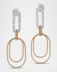 Sabbia D'Oro Earrings in 18K Rose Gold and White Gold with White Diamonds