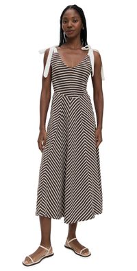 Free People Cecelia Midi Dress Coconut Milk Combo M