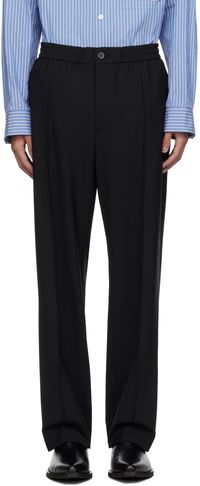 Solid Homme Black Pinched Seam Trousers