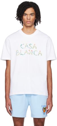Casablanca T-shirt L’arche fleurie blanc
