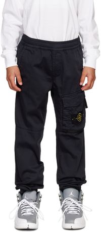 Stone Island Junior Kids Navy Garment-Dyed Cargo Pants
