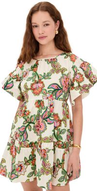 MISA Mabel Dress Floral Lattice Pop L