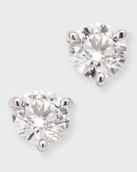 18K White Gold Round Diamond D/VS1-VS2 Martini Stud Earrings, 1.14tcw