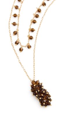 Madewell Beaded Cluster Necklace Set Molasses One Size