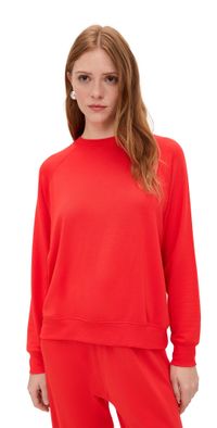 Splits59 Andie Oversized Fleece Sweatshirt Lotus Red XL