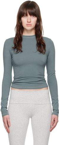 SKIMS T-shirt à manches longues bleu - Cotton Jersey