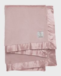 Luxe Solid Plush Baby Blanket w/ Satin Border