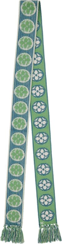 Valentino Garavani Blue & Green Antibes Scarf