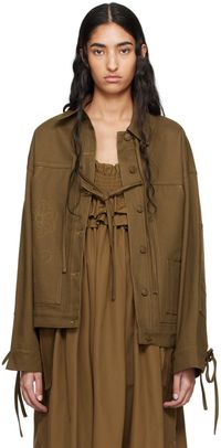 Cecilie Bahnsen Brown Olga Denim Jacket
