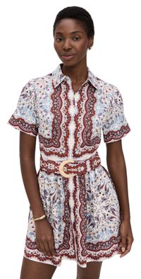 Cara Cara Malena Mini Dress Paisley Scarf Ivory 8