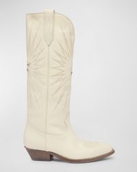 Wish Star Knee Leather Cowboy Boots