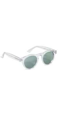 Illesteva Leonard Sunglasses Clear w/ Olive Lenses One Size