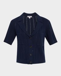 Pointelle & Ribbed Knit Top