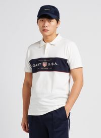 Gant - Polo brodé en coton piqué - Taille 2XL - Beige