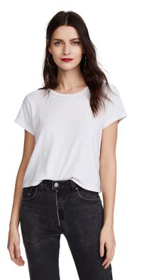 RE/DONE 1950's Boxy Crop Tee Vintage White XS
