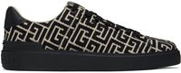 Balmain Black & Off-White B-Court Jacquard Monogram Sneakers