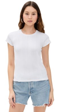 RE/DONE Varigated 60s Slim Tee Optic White L