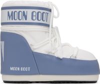 Moon Boot White & Blue Icon Low Nylon Boots
