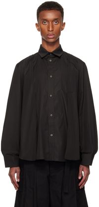 sacai Black Pleated Shirt