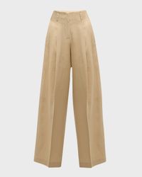 Pleated Wide-Leg Wool Pants
