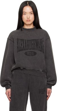 alexanderwang.t Black Distressed Logo Sweatshirt