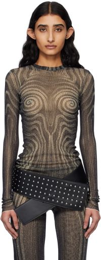 Jean Paul Gaultier Black 'The Spirale' T-shirt
