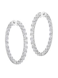 Women's 14K White Gold & 7.0 TCW Diamond Hoop Earrings - White Gold