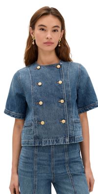 Ulla Johnson The Serge Short Sleeve Jacket Danube L