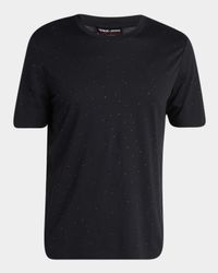 Men's Crystal Studded Pima Cotton Crewneck T-Shirt