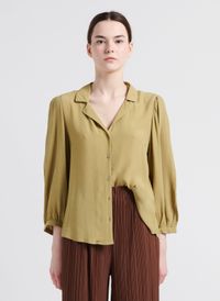 Moss Copenhagen - Chemise fluide col tailleur - Taille L - Jaune