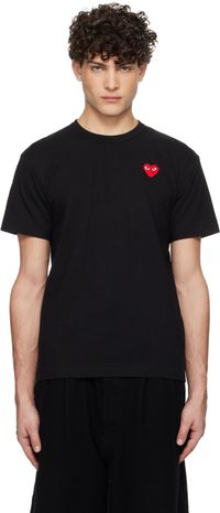 COMME des GARÇONS PLAY T-shirt noir à écusson à logo rouge