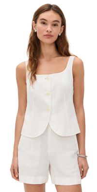 Alex Mill Luna Vest In Linen Off White XL