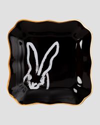 Portrait Plate with Gold Rim - Black