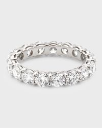 Platinum Round Diamond Eternity Ring, Size 6 3/4, 3.57tcw