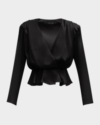 Adeline Long-Sleeve Surplice Top